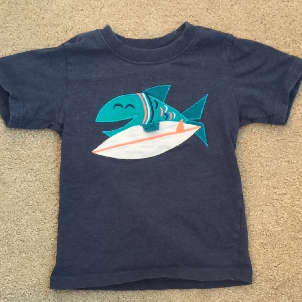 Gymboree Navy Tee with Fish Graphic